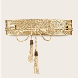 Gold tassel waist belt